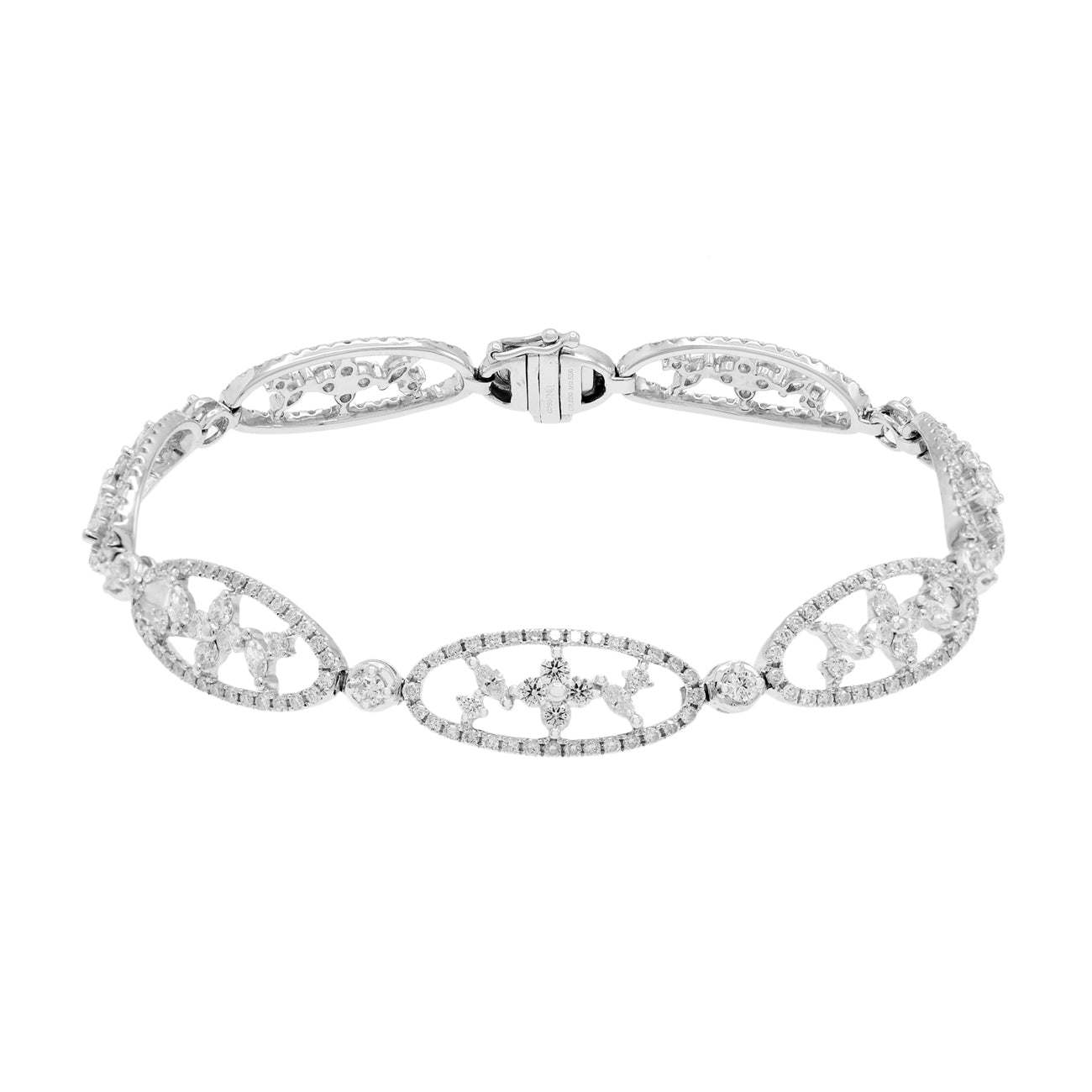 Exclusive 18K White Gold 2.80 Carat Diamond Bracelet — Front View