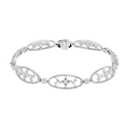 Exclusive 18K White Gold 2.80 Carat Diamond Bracelet — Front View