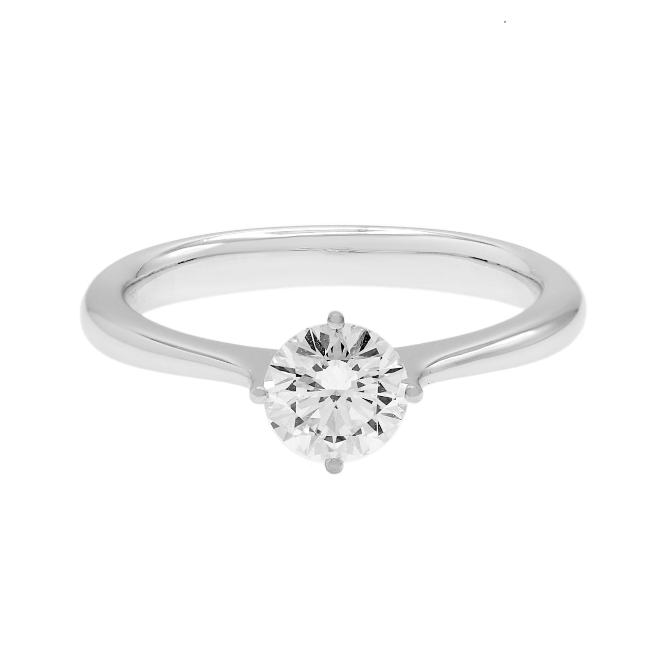 Exclusive 18K White Gold 0.62 Carat Solitaire Diamond Ring — 4.5 — Front View