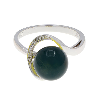 Exclusive 18K White Gold 1.84 Carat Spherical Citrine Ring — 3.5 — Front View