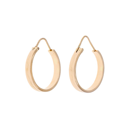 Exclusive 18K Yellow Gold Hoop Earrings — Front View