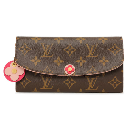 Exclusive Louis Vuitton Monogram Fuchsia Bloom Flower Emilie Wallet — Front View