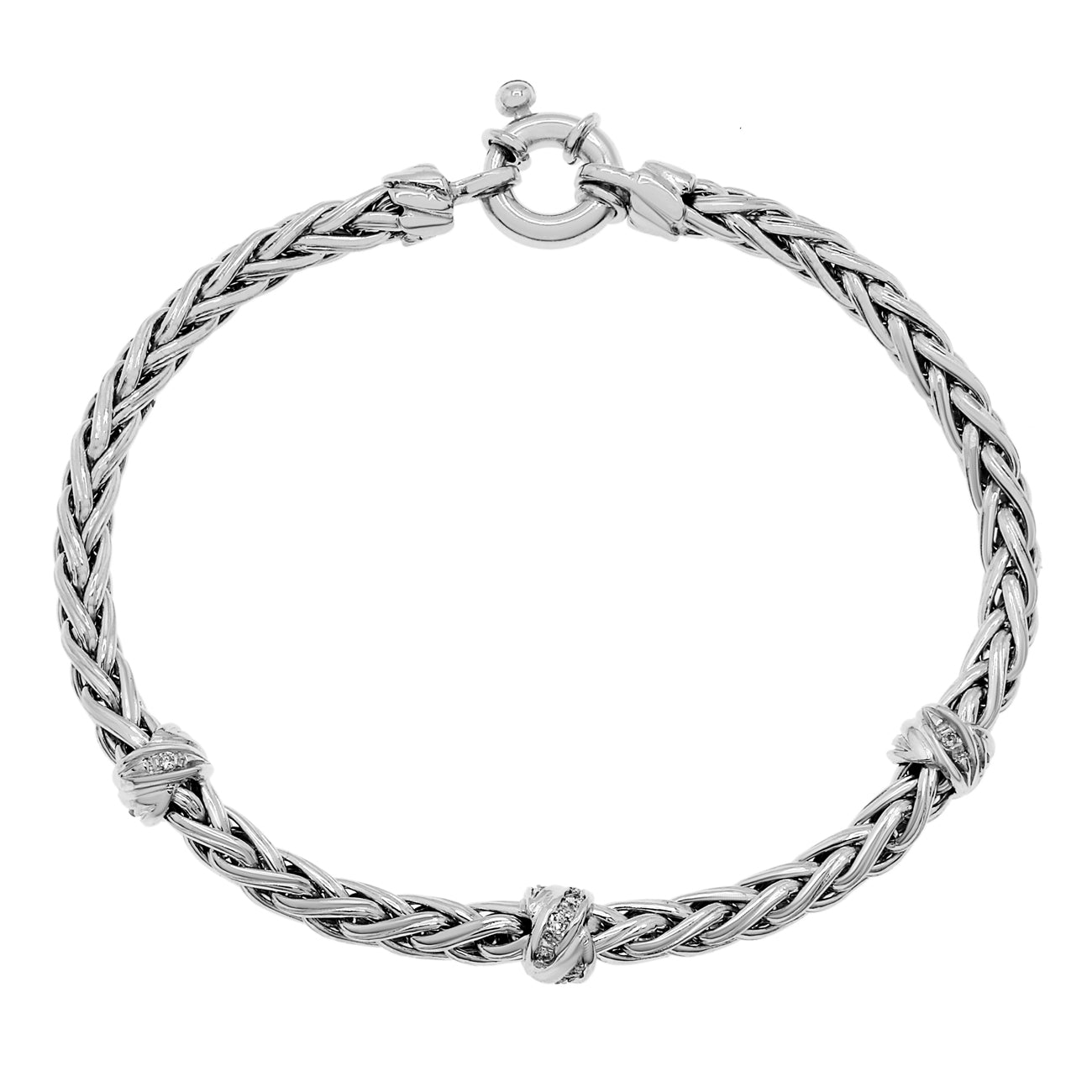 Exclusive 14K White Gold Rope Bracelet — Front View