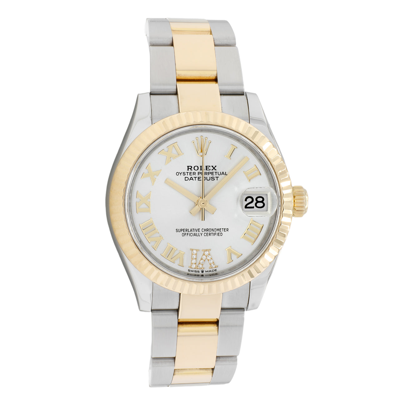 Exclusive Rolex Stainless Steel 18K Yellow Gold Datejust 31 278273 — Front View