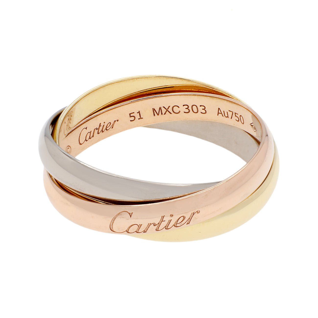 Exclusive Cartier 18K Small Trinity Ring — Front View