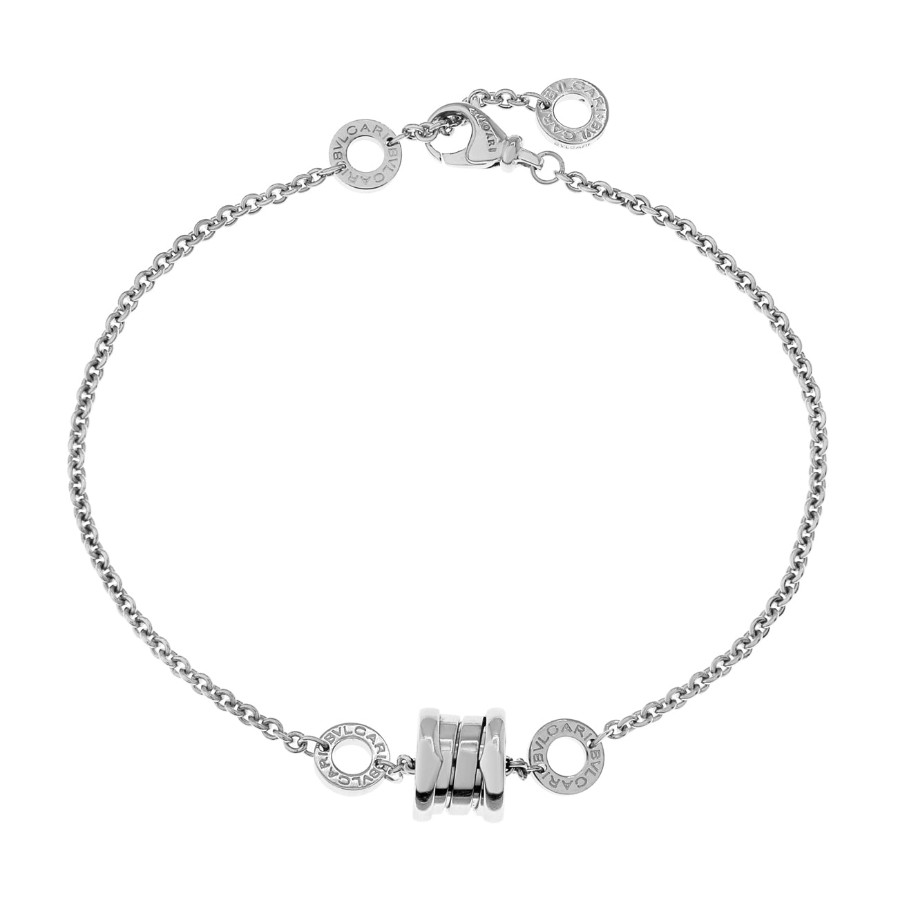 Exclusive Bulgari 18K White Gold B.Zero1 Bracelet — Front View