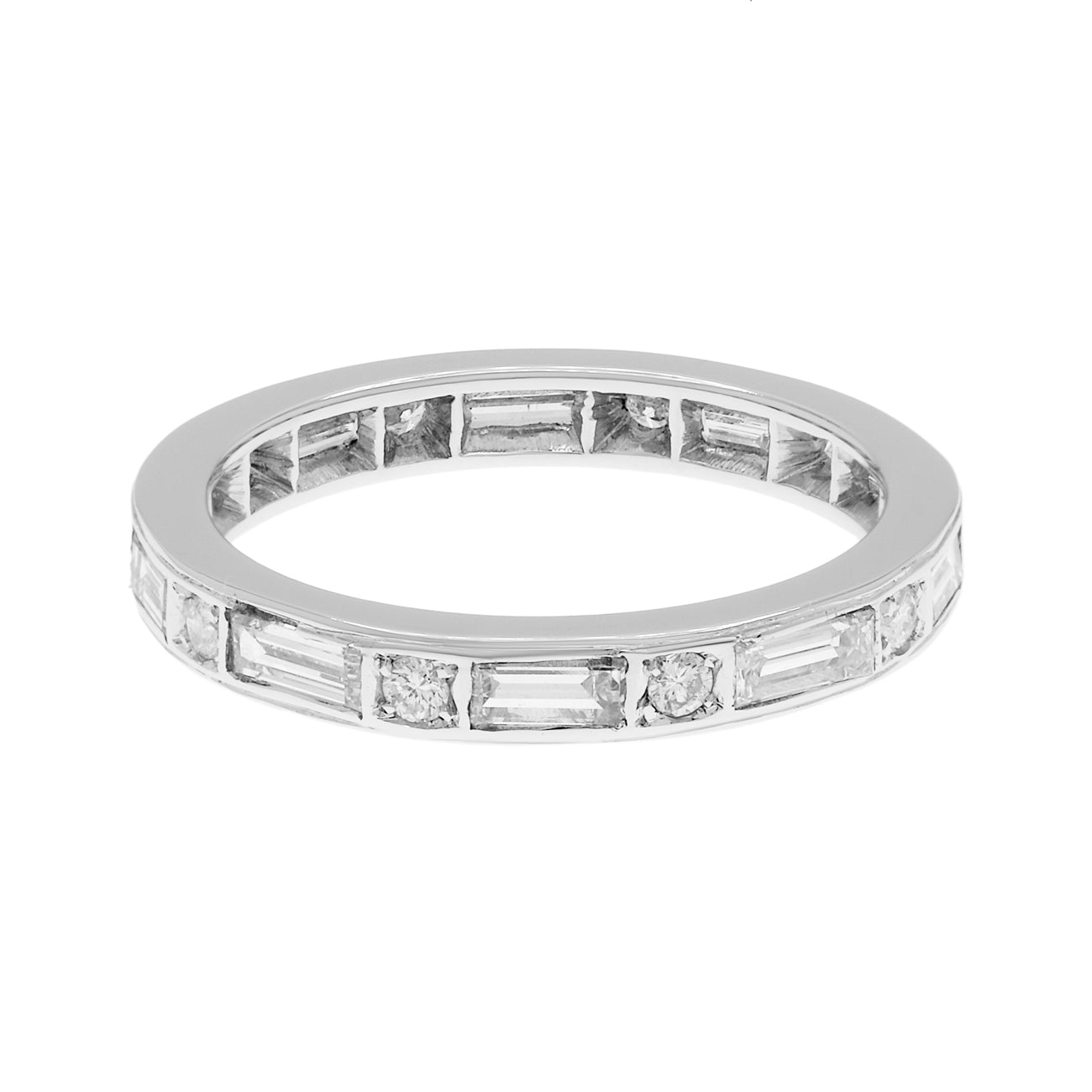 Exclusive 14K White Gold 1.30 Carat Diamond Eternity Ring — Front View