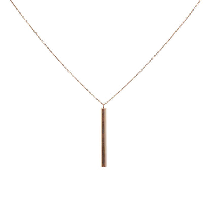 Exclusive 10K Rose Gold Octagon Bar Pendant — Front View
