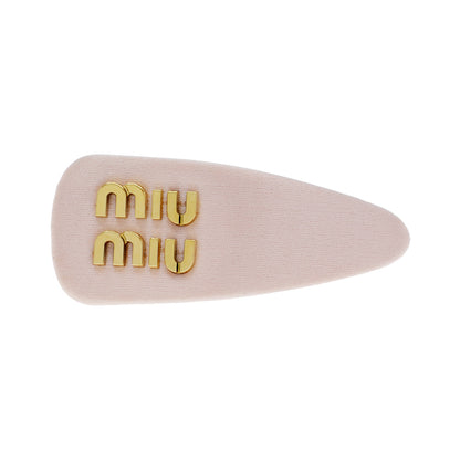 Exclusive Miu Miu Pink Satin Hair Clip — Front View