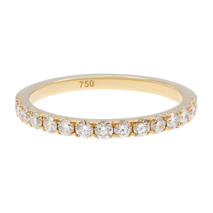 Exclusive 18K Yellow Gold Diamond Half Eternity Band Ring — 3.75 — Front View