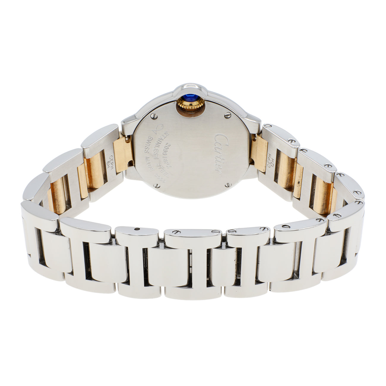 Exclusive Cartier Stainless Steel 18K Yellow Gold Ballon Bleu 28mm W2BB0010 — Side View