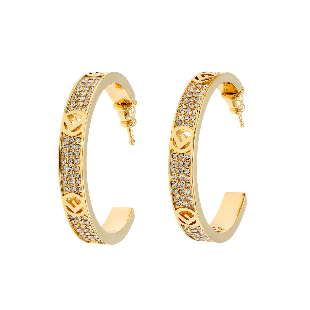 Exclusive Fendi F is Fendi Crystal Hoop Earrings — Front View