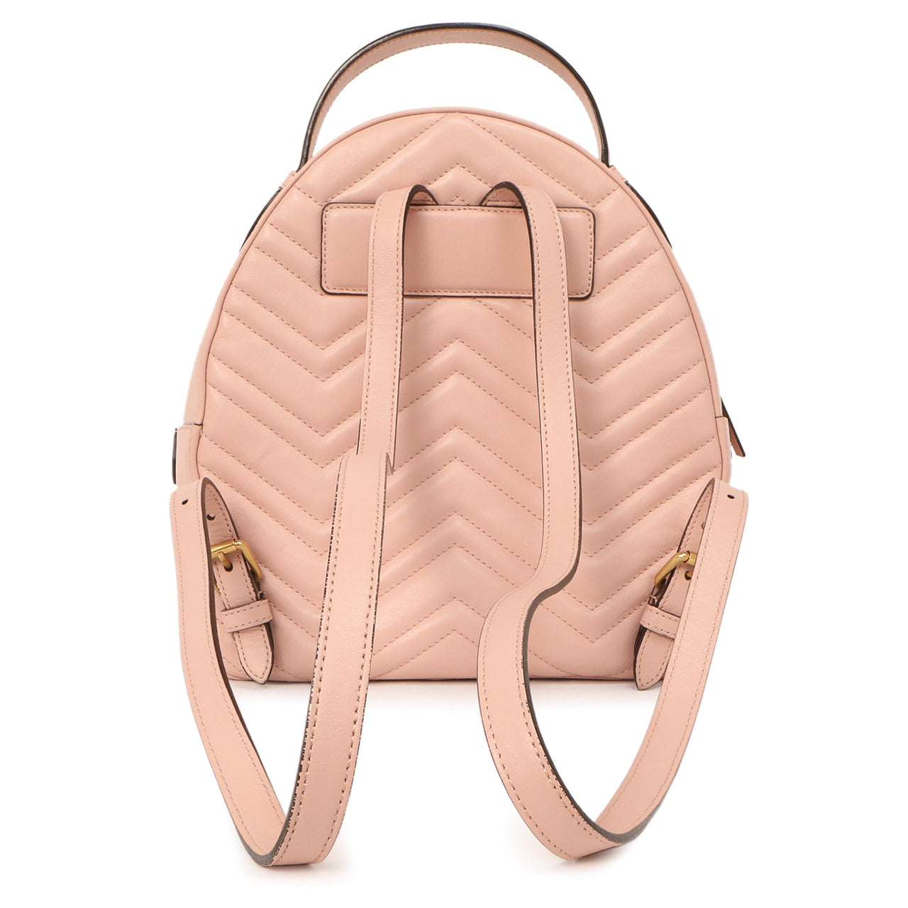 Exclusive Gucci Perfect Pink Calfskin Matelasse GG Marmont Dome Backpack — Side View