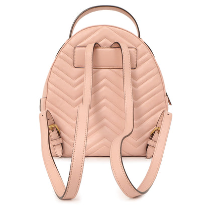 Exclusive Gucci Perfect Pink Calfskin Matelasse GG Marmont Dome Backpack — Side View