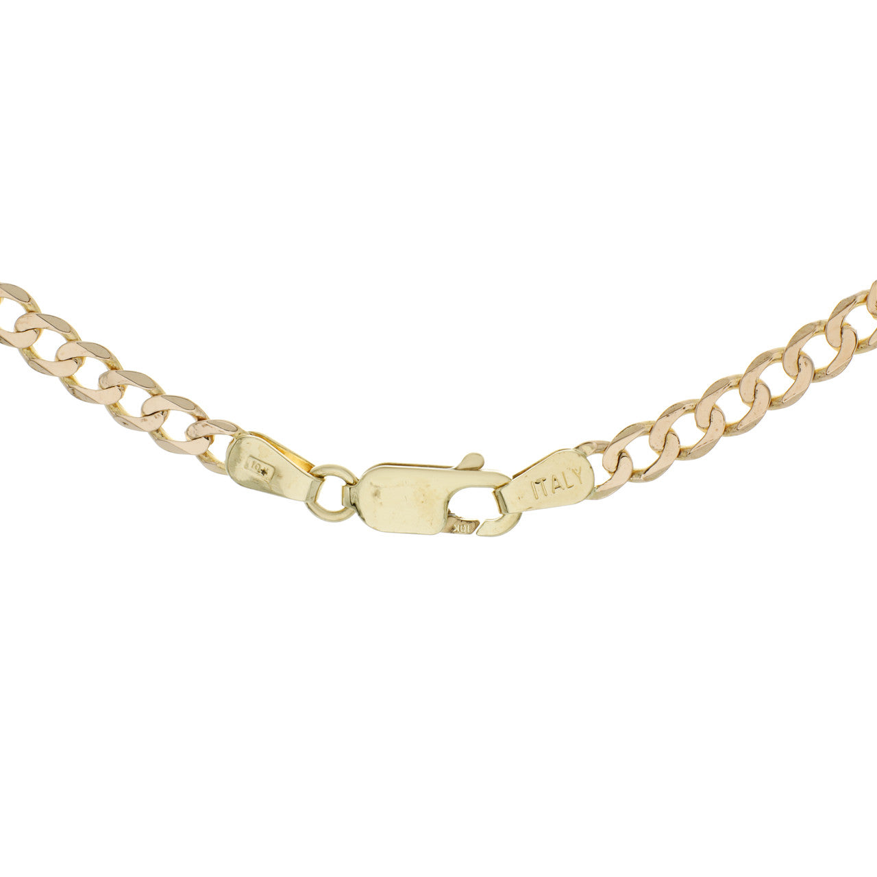 Exclusive 10K Yellow Gold Curb Link Chain  Necklace — Side View