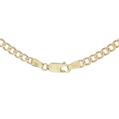 Exclusive 10K Yellow Gold Curb Link Chain  Necklace — Side View