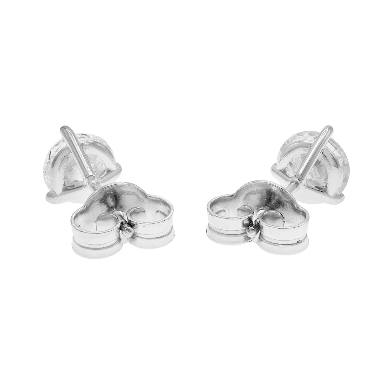 Exclusive 18K White Gold 1.20 Carat Diamond Stud Earrings — Side View
