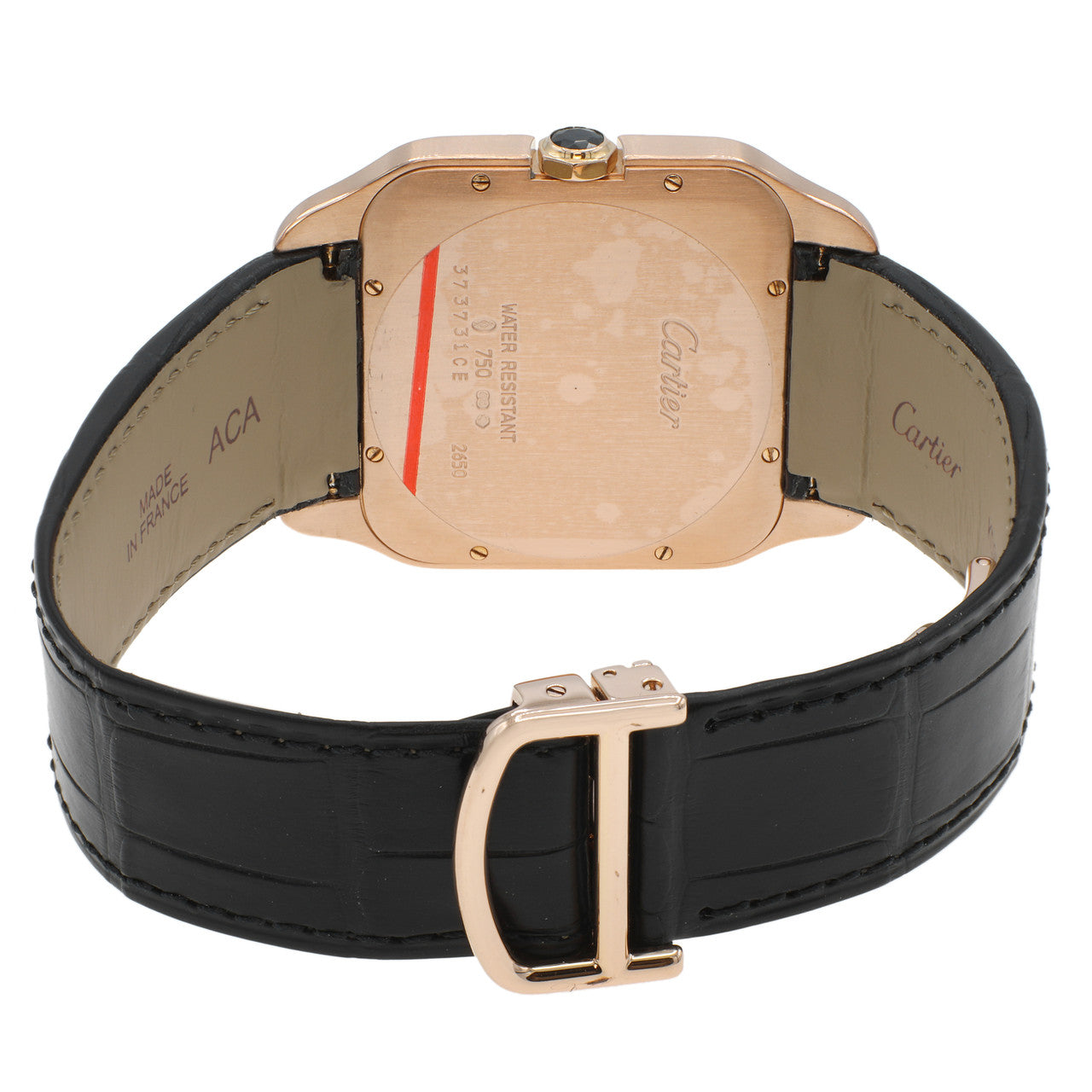 Exclusive Cartier 18K Rose Gold Santos Dumont W2006951 — Side View