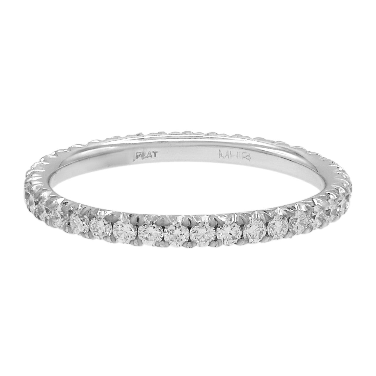 Exclusive Platinum 0.38 Carat Diamond Eternity Band — Front View