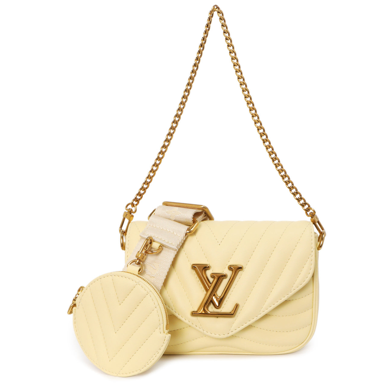 Exclusive Louis Vuitton Banane Calfskin New Wave Multi Pochette — Front View