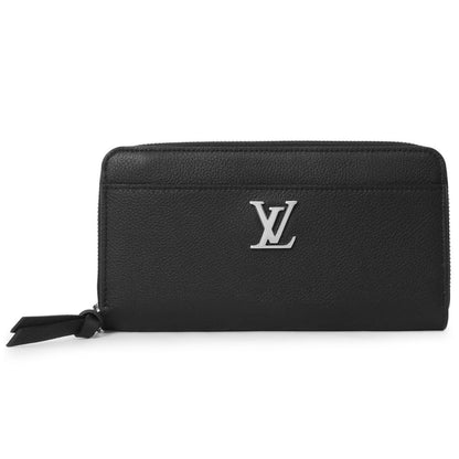 Exclusive Louis Vuitton Black Calfskin Lockme Zippy Wallet — Front View