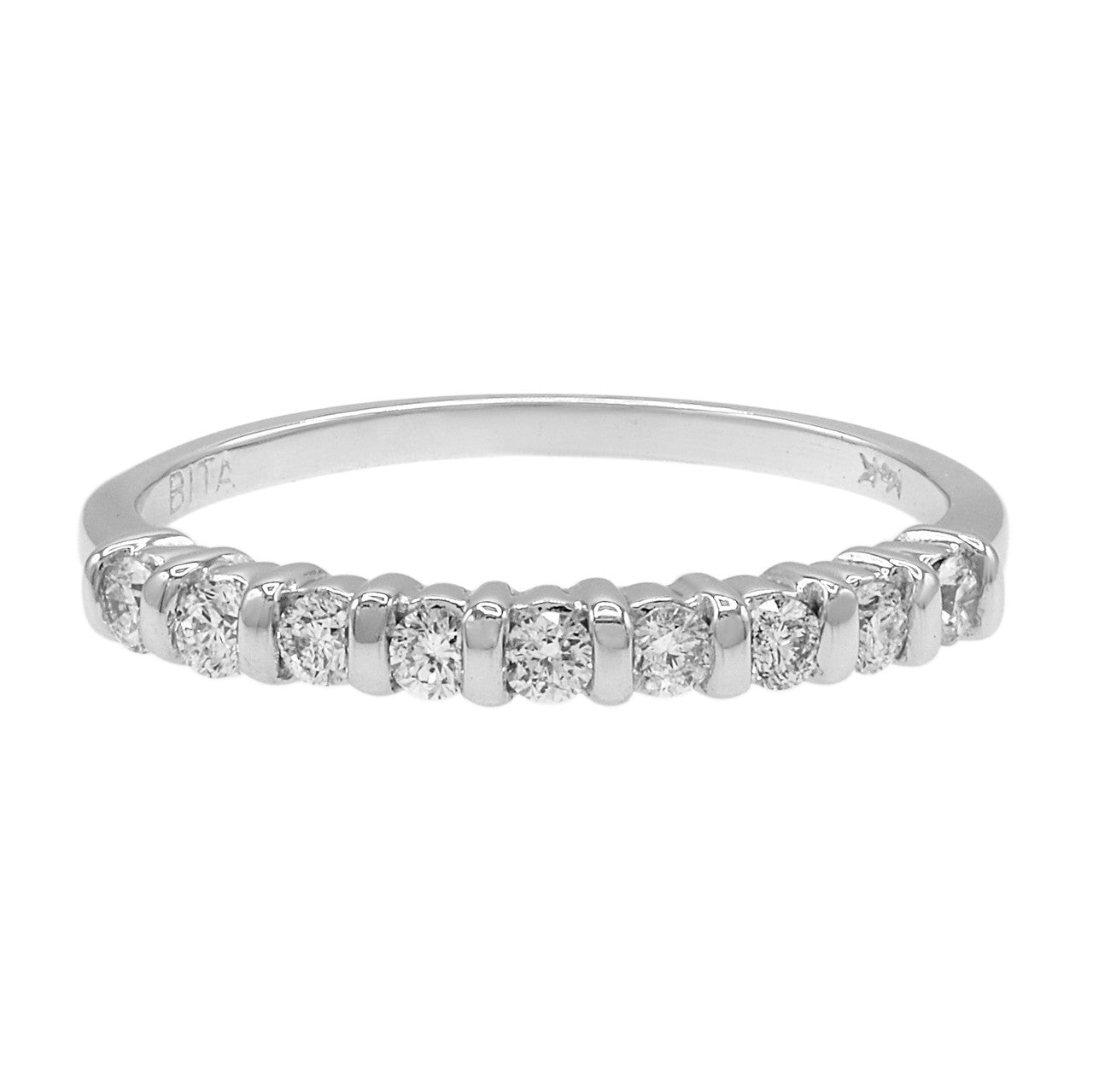 Exclusive 14K Tri Color Diamond Ring Set — 5.5 — Top View