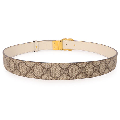 Exclusive Gucci GG Supreme Monogram Double G Reversible 30mm Belt — Top View