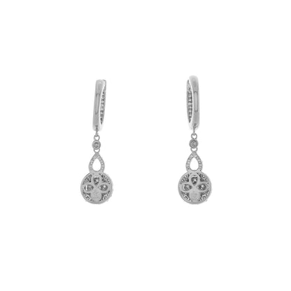 Exclusive 18k White Gold 1.00 Carat Diamond Drop Earrings — Side View