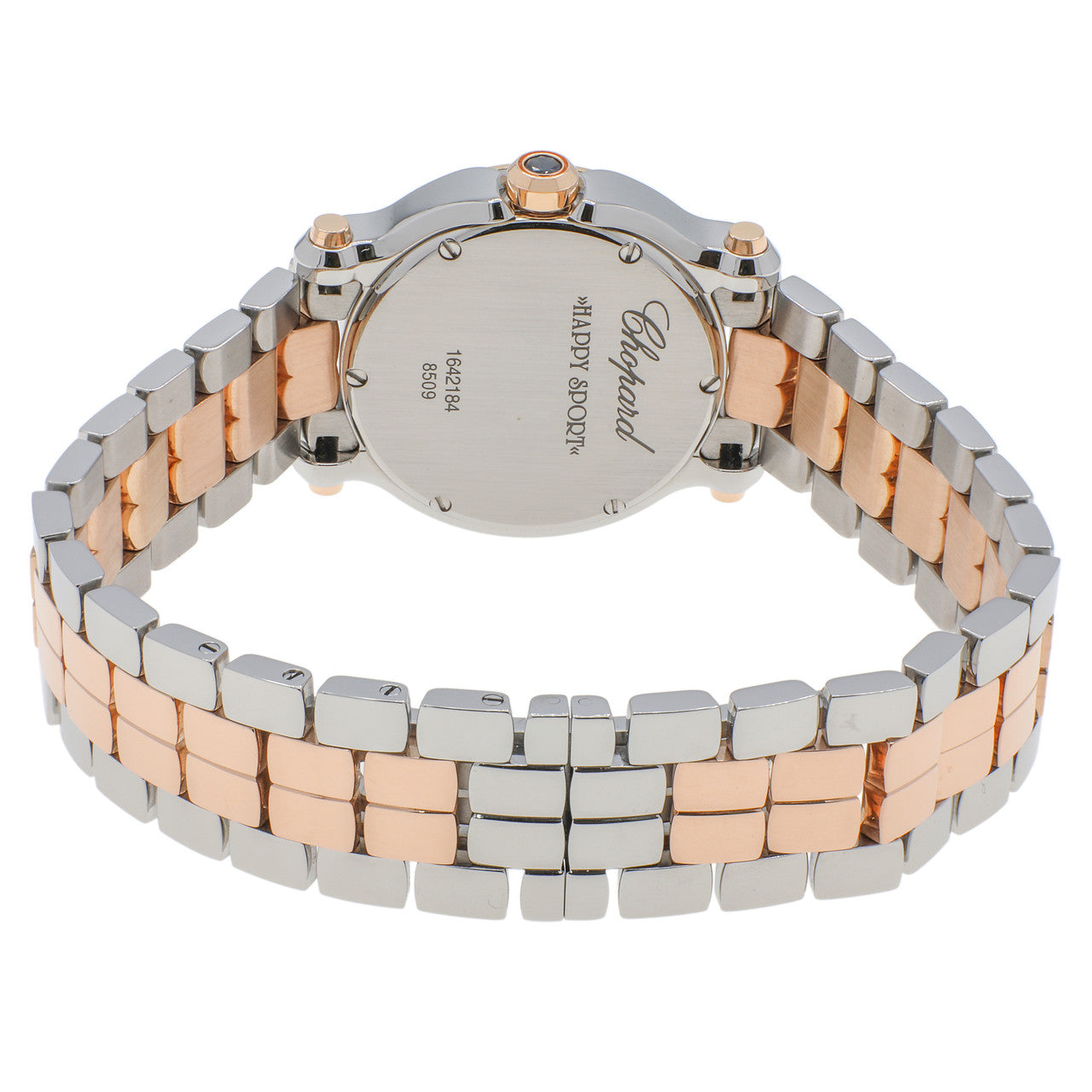 Exclusive Chopard Stainless Steel 18K Rose Gold Happy Sport 278509-6003 — Side View