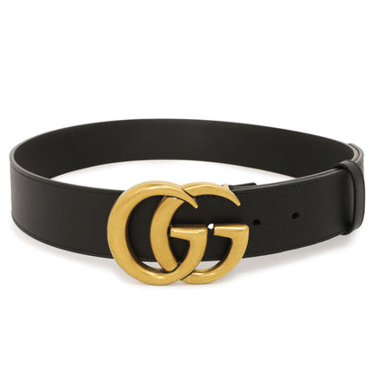 Exclusive Gucci Black Calfskin Double G  40mm Belt — Front View