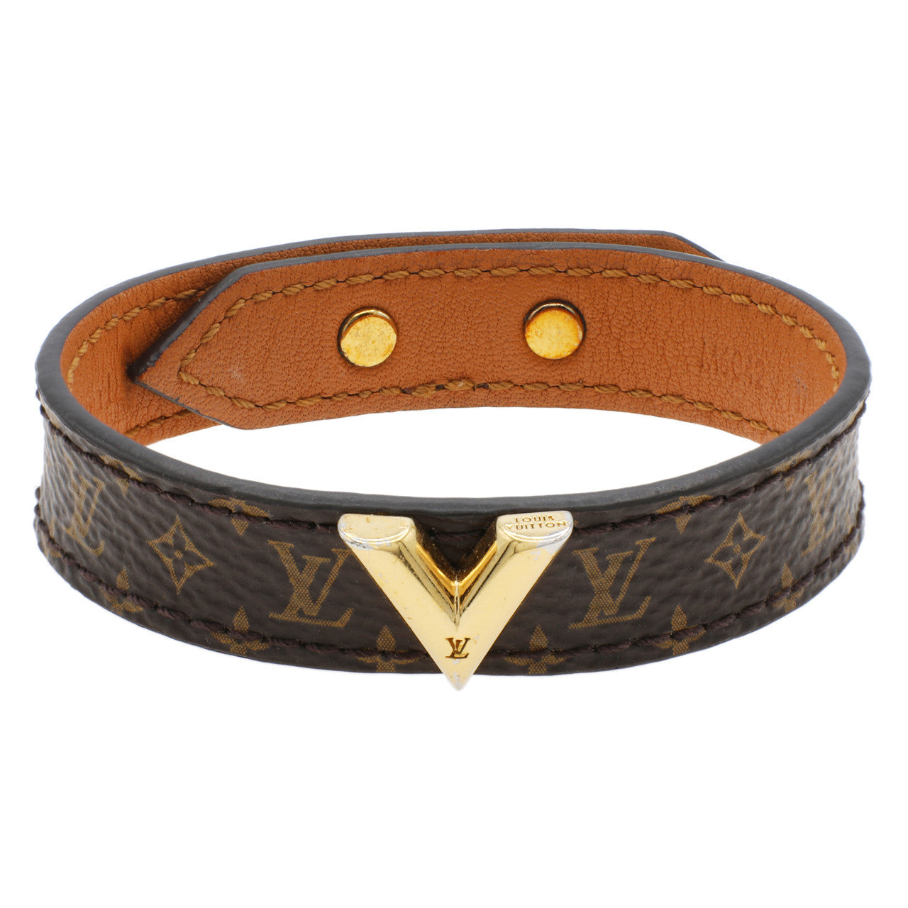 Exclusive Louis Vuitton Monogram Essential V Bracelet — Front View