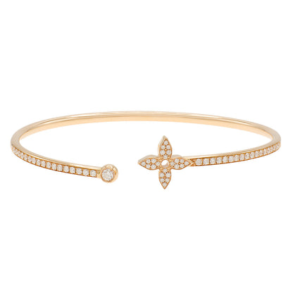 Exclusive Louis Vuitton 18K Pink Gold Diamond Idylle Blossom Twist Bracelet — Front View