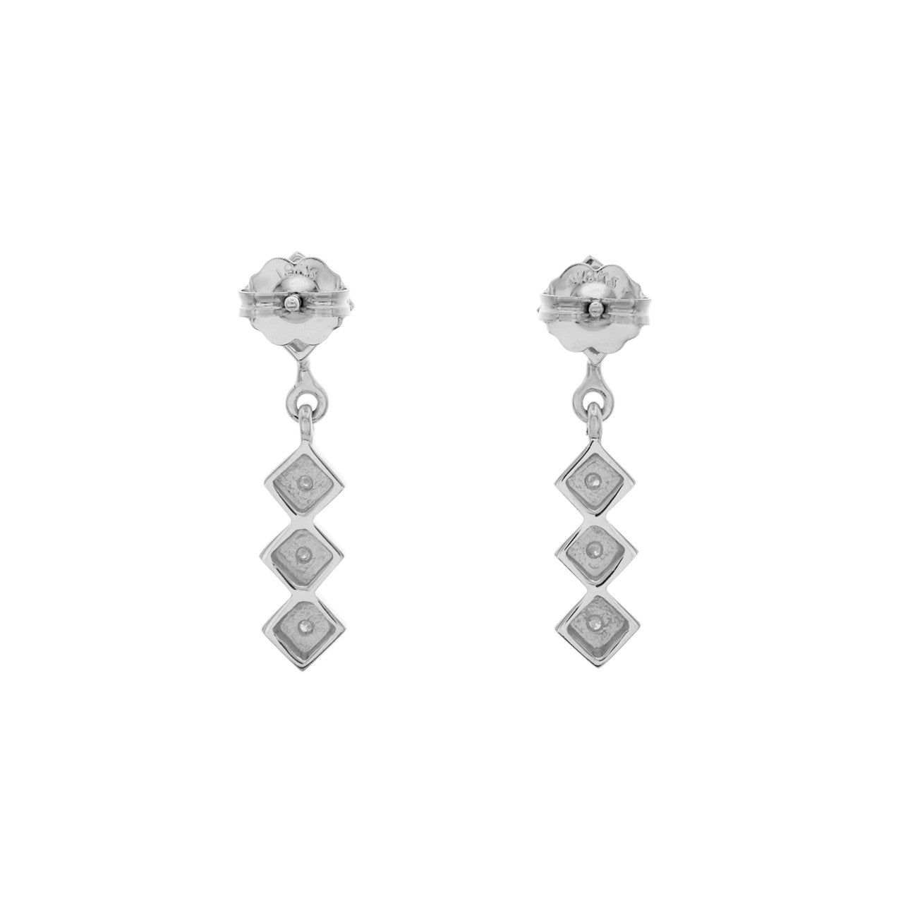 Exclusive 18K White Gold Diamond Drop Earrings — Side View
