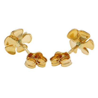 Exclusive 18K Yellow Gold Flower Earrings — Back View