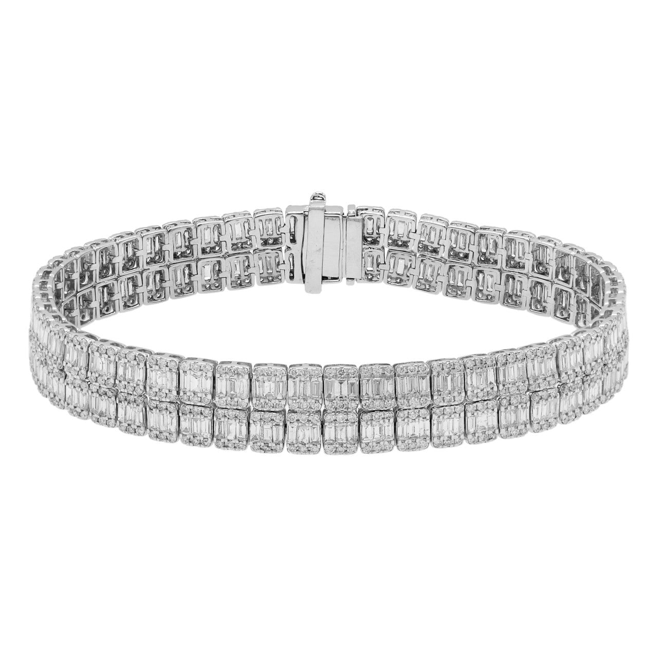 Exclusive 18K White Gold 4.90 Carat Diamond Bracelet — Front View