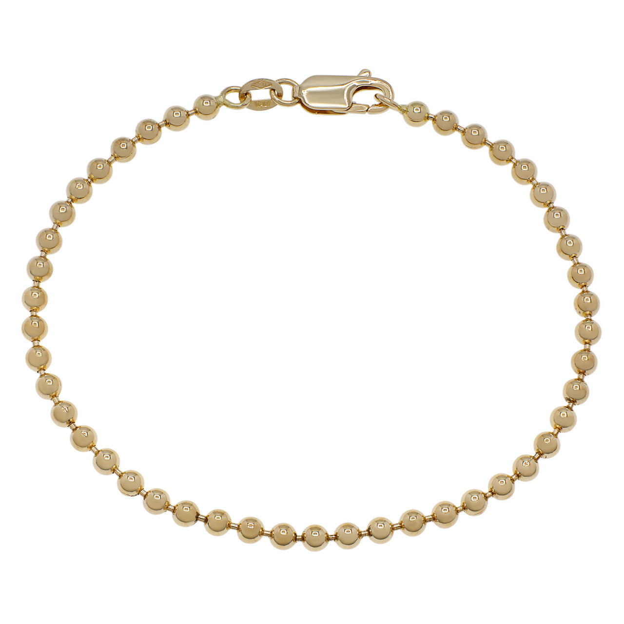 Exclusive 18K Yellow Gold Bead Bracelet — Front View
