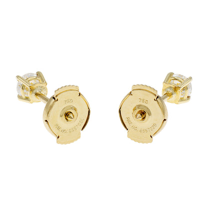 Exclusive 18K Yellow Gold 0.30 Carat Diamond Stud Earrings — Side View
