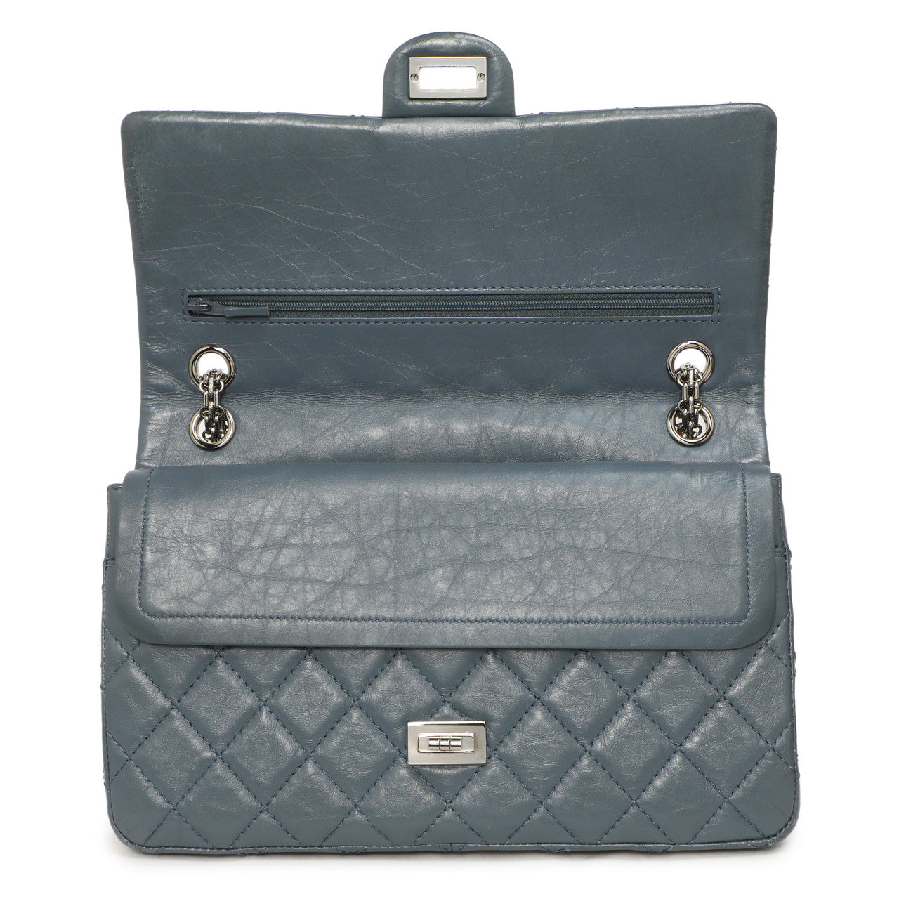 Exclusive Chanel Blue Quilted Aged Calfskin 2.55 Reissue Double Flap 226 — Alternate View 10