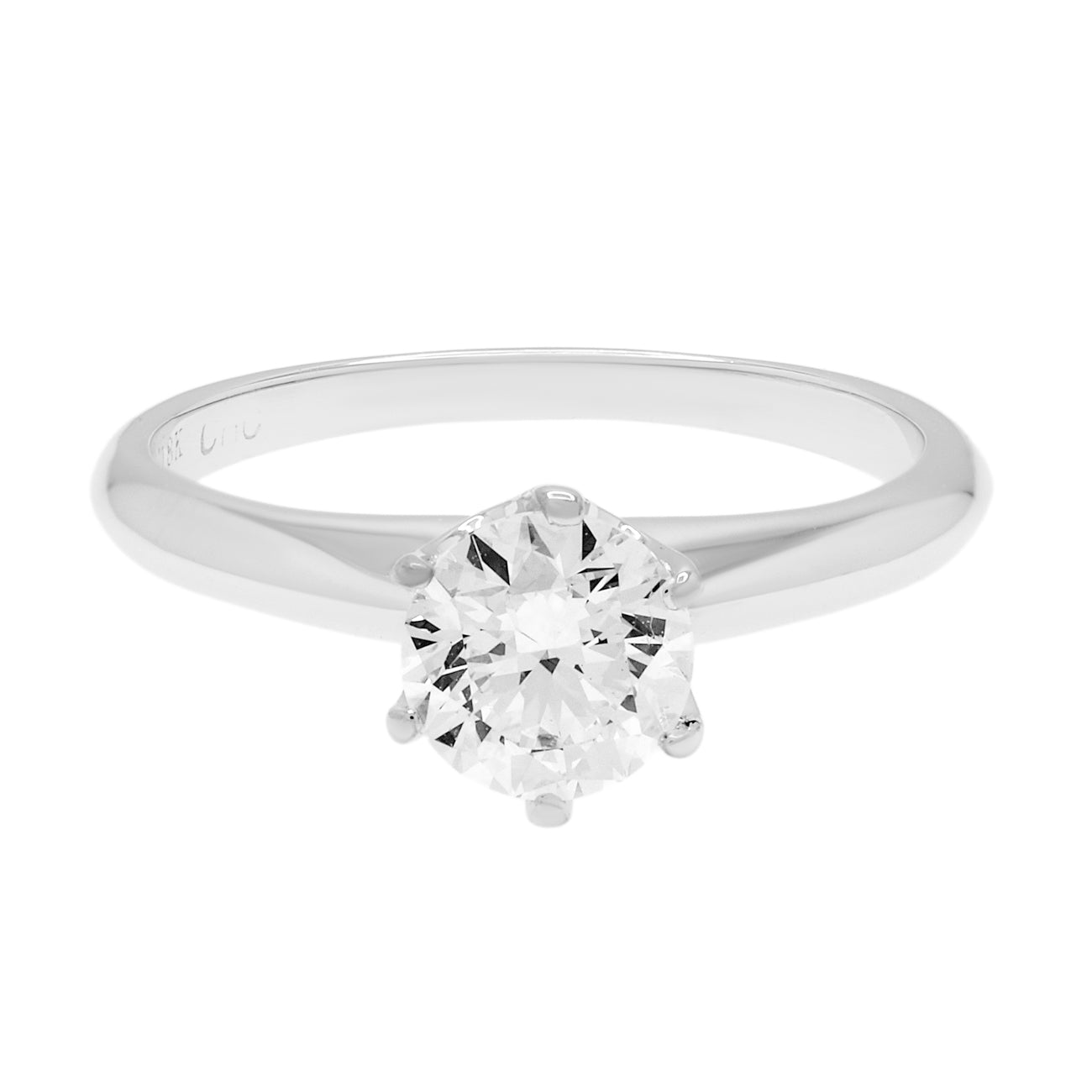 Exclusive 18K White Gold 0.70 Carat Diamond Solitaire Ring — 3.5 — Front View