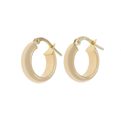 Exclusive 18K Solid Yellow Gold Hoop Earrings — Front View