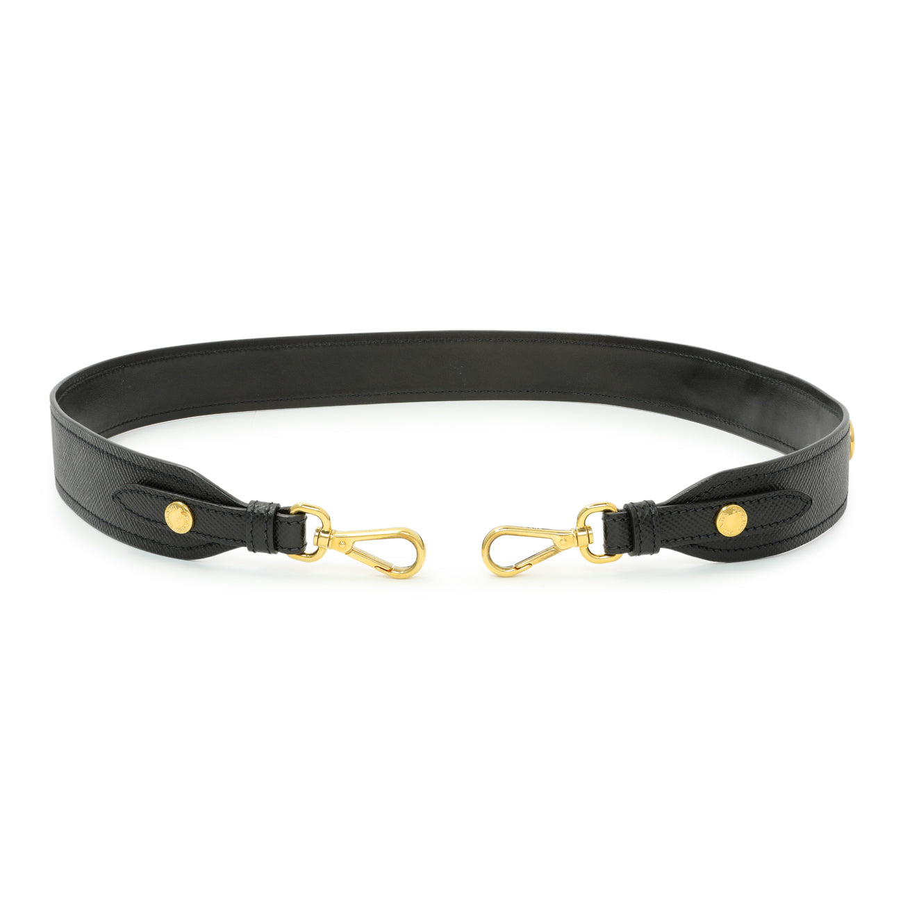 Exclusive Prada Black Saffiano Cuir Calfskin Shoulder Strap — Front View