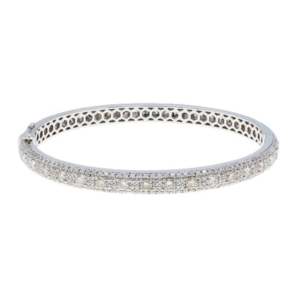 Exclusive 14K White Gold 5.32 Carat Diamond Bangle — Front View