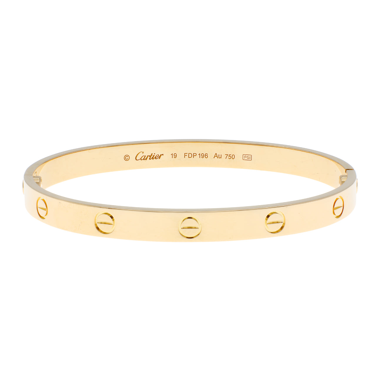 Exclusive Cartier 18K Yellow Gold Love Bracelet — Front View