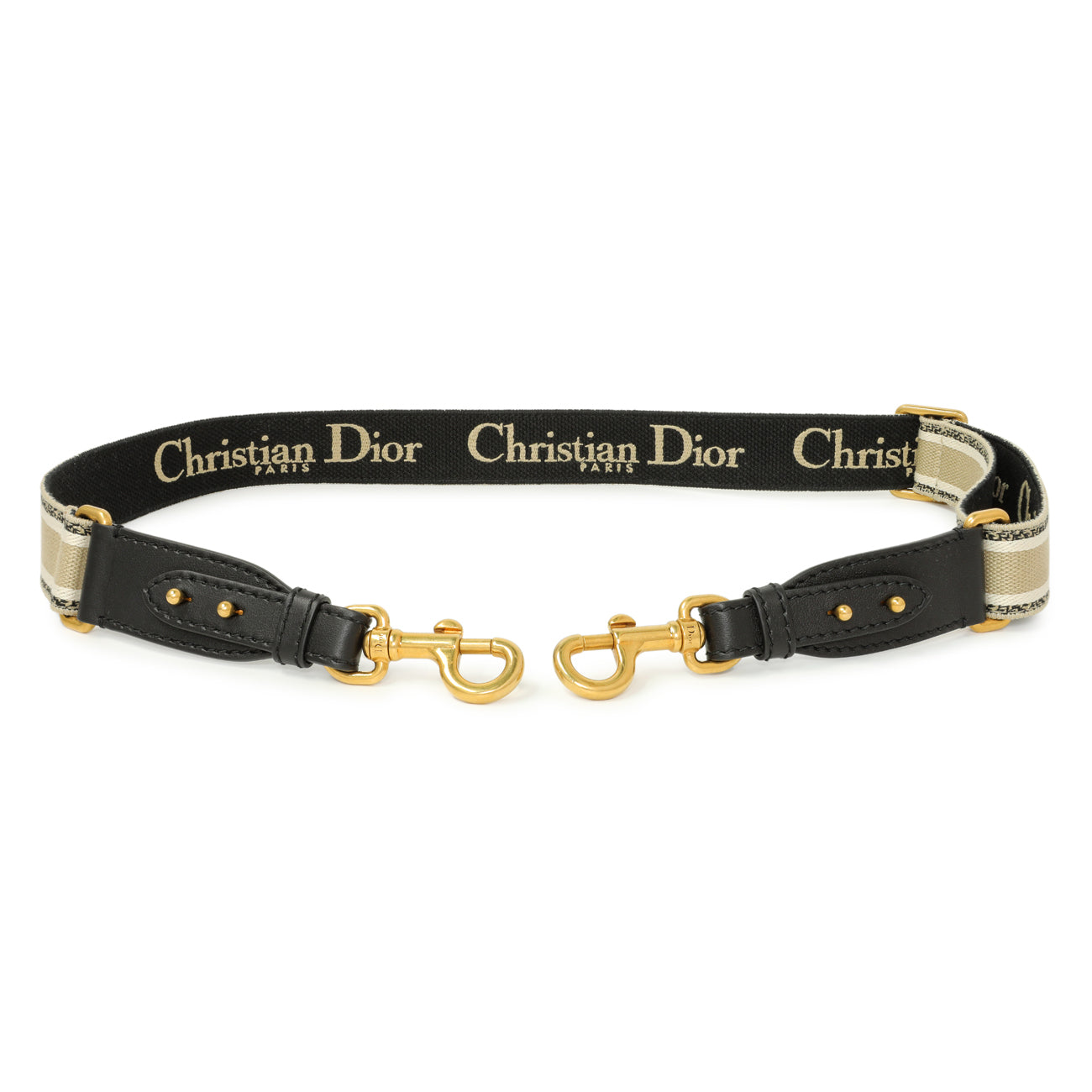 Exclusive Christian Dior Canvas Embroidered Shoulder Strap — Front View