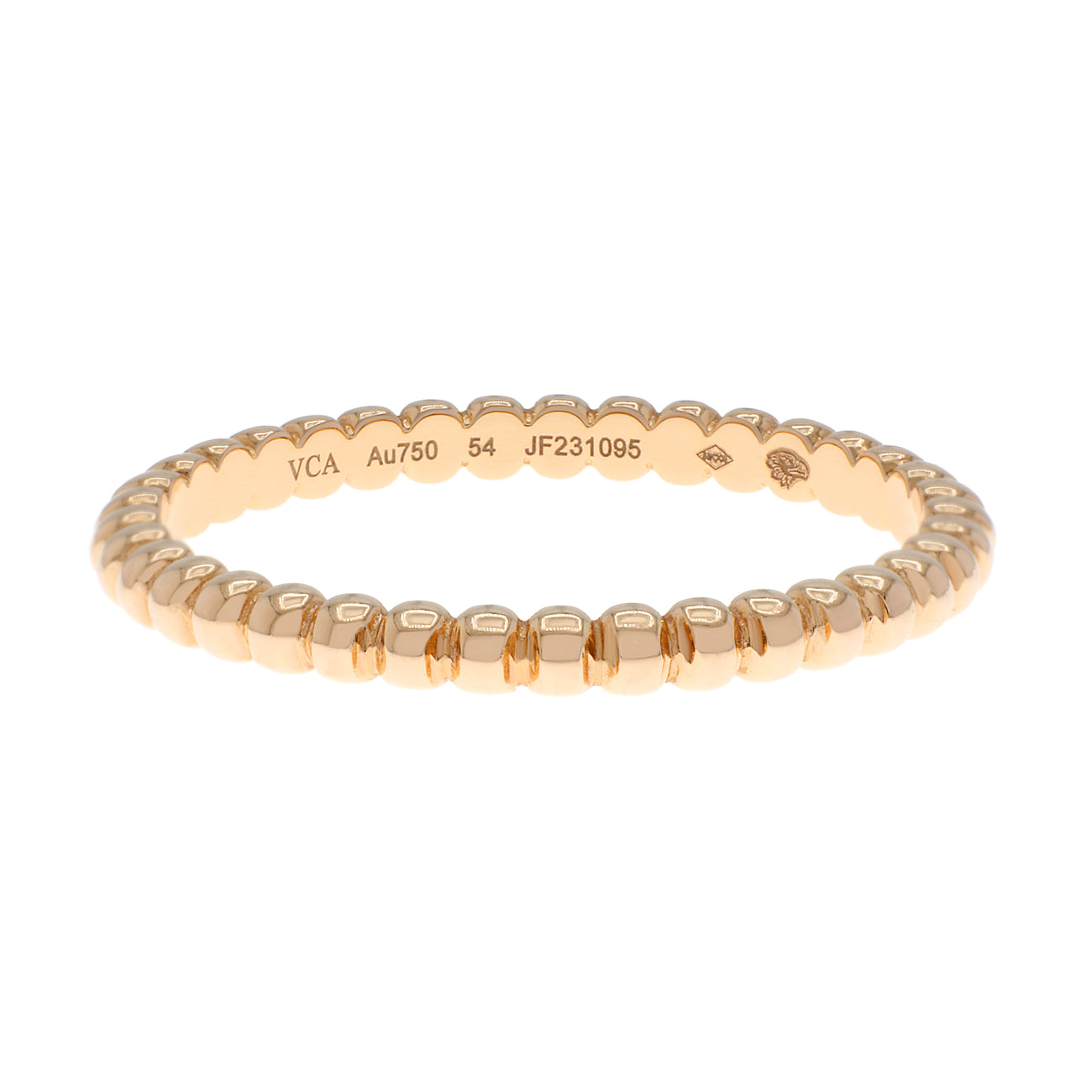 Exclusive Van Cleef & Arpels 18K Rose Gold Small Perlee Ring — Front View