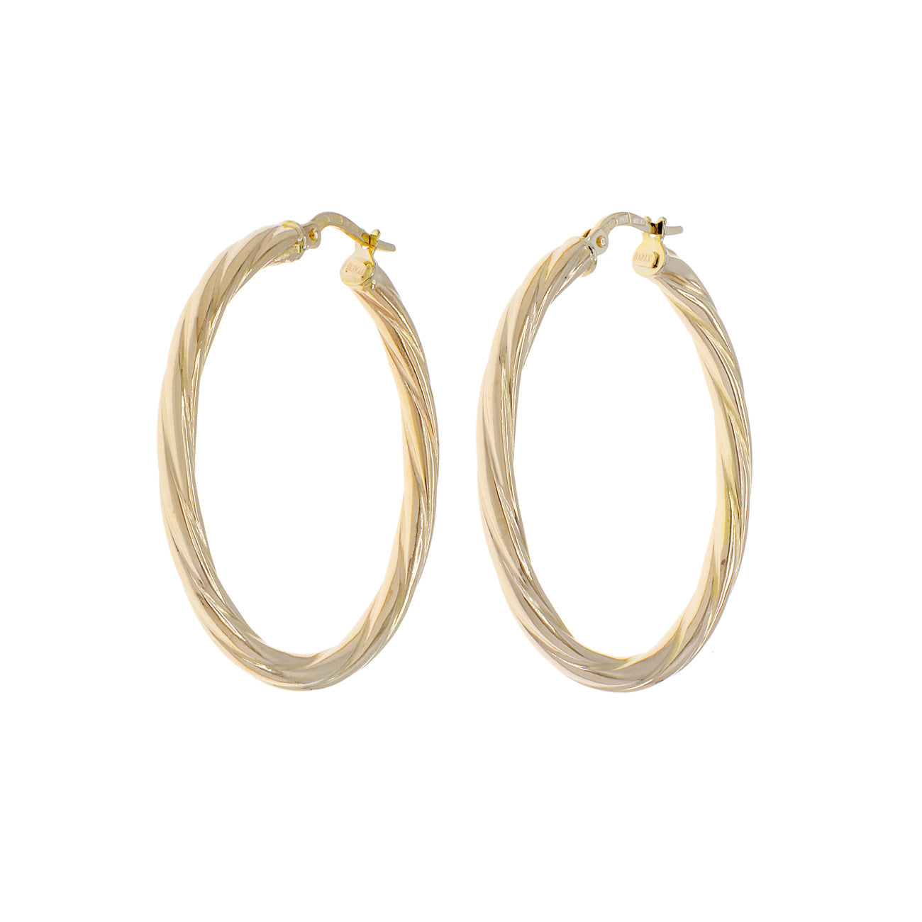 Exclusive 10K Yellow Gold Cable Twist Hoops — Front View