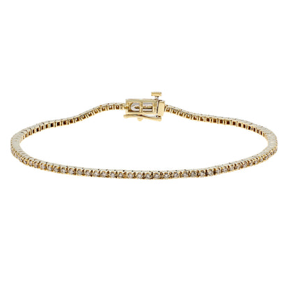 Exclusive 10K Yellow Gold 1.00 Carat Tennis Bracelet — Front View