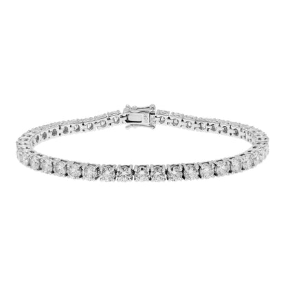 Exclusive 18K White Gold 5.60 Carat Tennis Bracelet — Front View