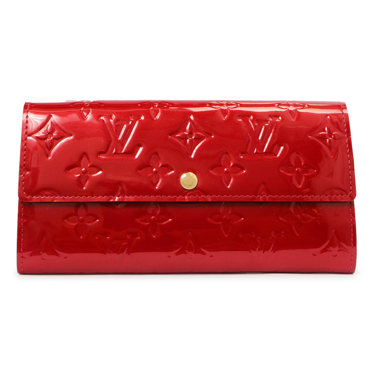 Exclusive Louis Vuitton Pomme D'Amour Vernis Sarah Wallet — Front View