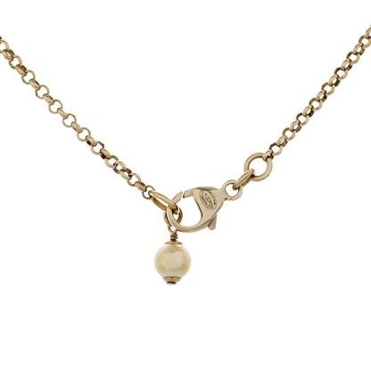 Exclusive Chanel Round CC Pearl Crystal Pendant — Back View